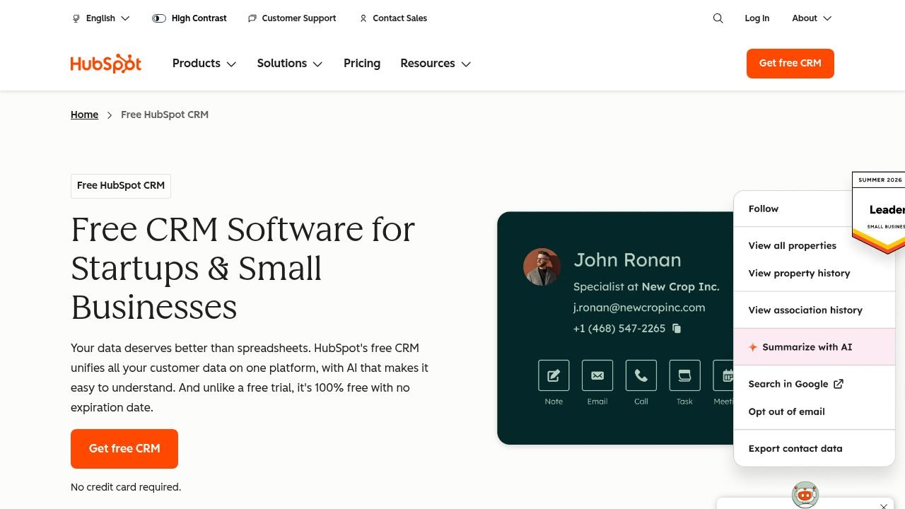 HubSpot CRM Produktvorschau 1