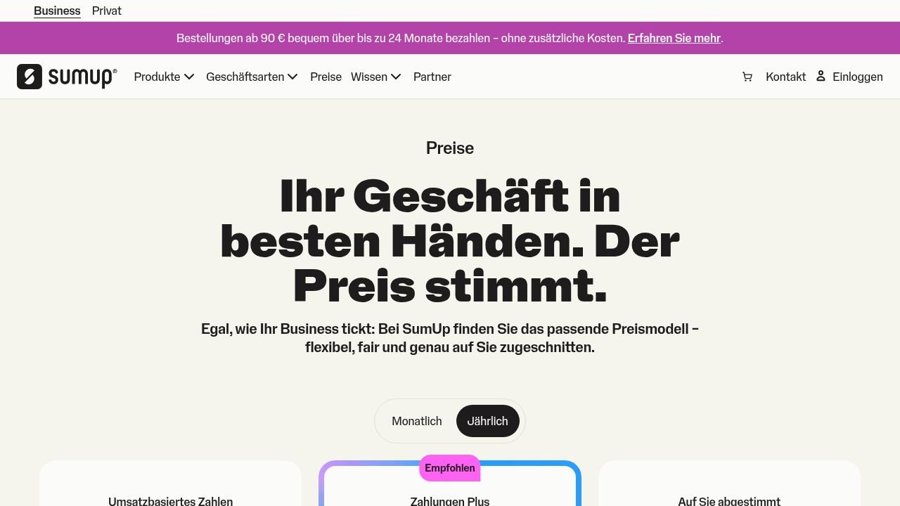 SumUp Rechnungen Produktvorschau 2